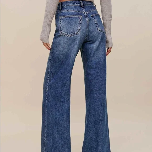 Reformation Cary Drawstring Waist Jeans Blue Size 26 brand new with tags - Picture 2 of 3